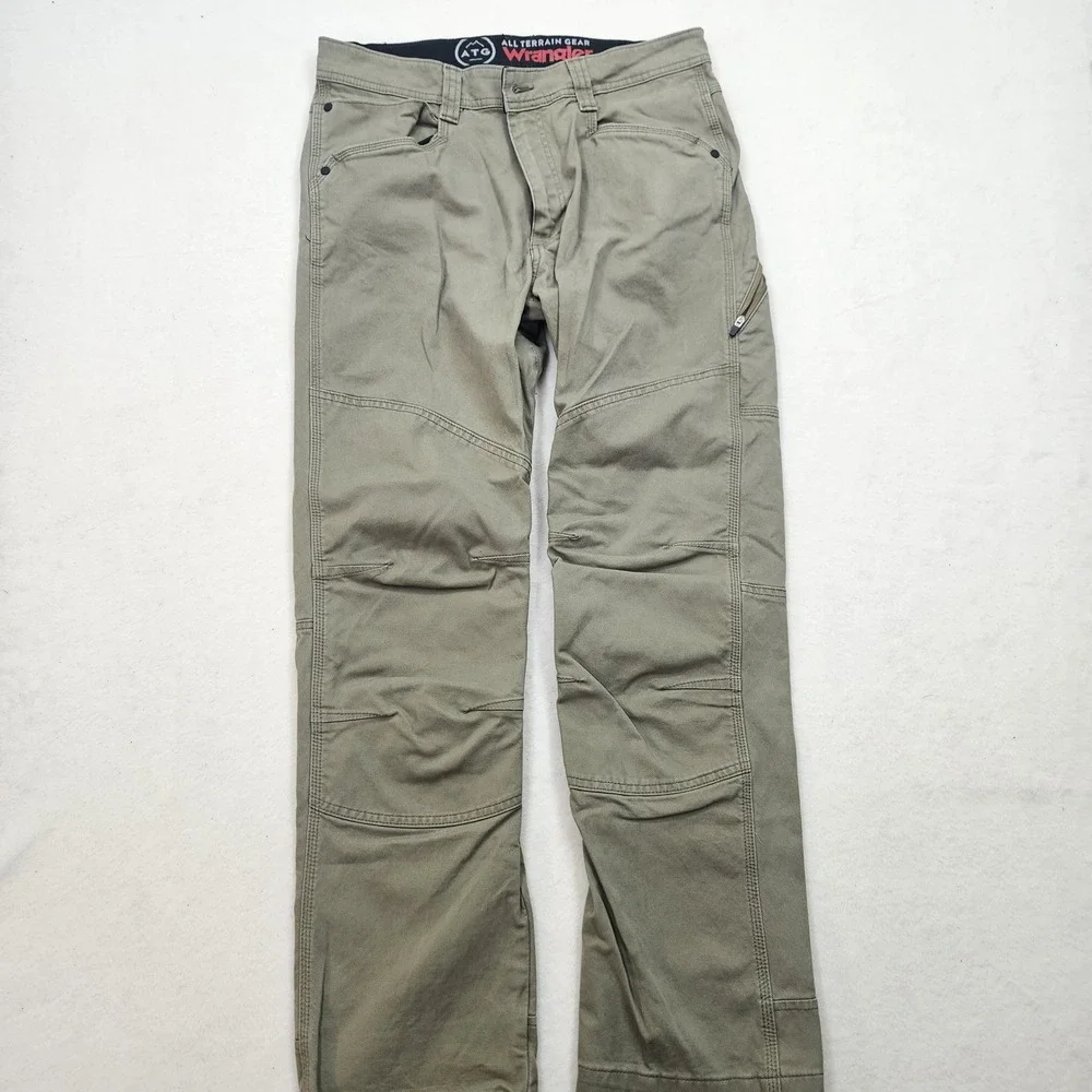 Wrangler ATG Men's 34x30 All Terrain Gear Stretch Outdoor Utility Pants Khaki